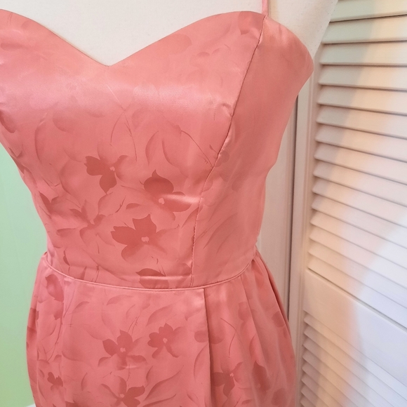 Vintage RARE ILGWU union made silk rose 2 PC formal gown dress sz 3 4 *D3 - Picture 8 of 9